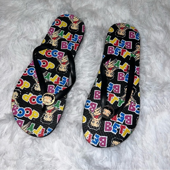 Betty Boop Thong Sandals Colorful Cartoon Flip Flops size 9 - Picture 2 of 4